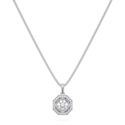 Brilliance 40 collection pendant featuring Diamond set in Platinum, Blacklock Jewellery — front on view