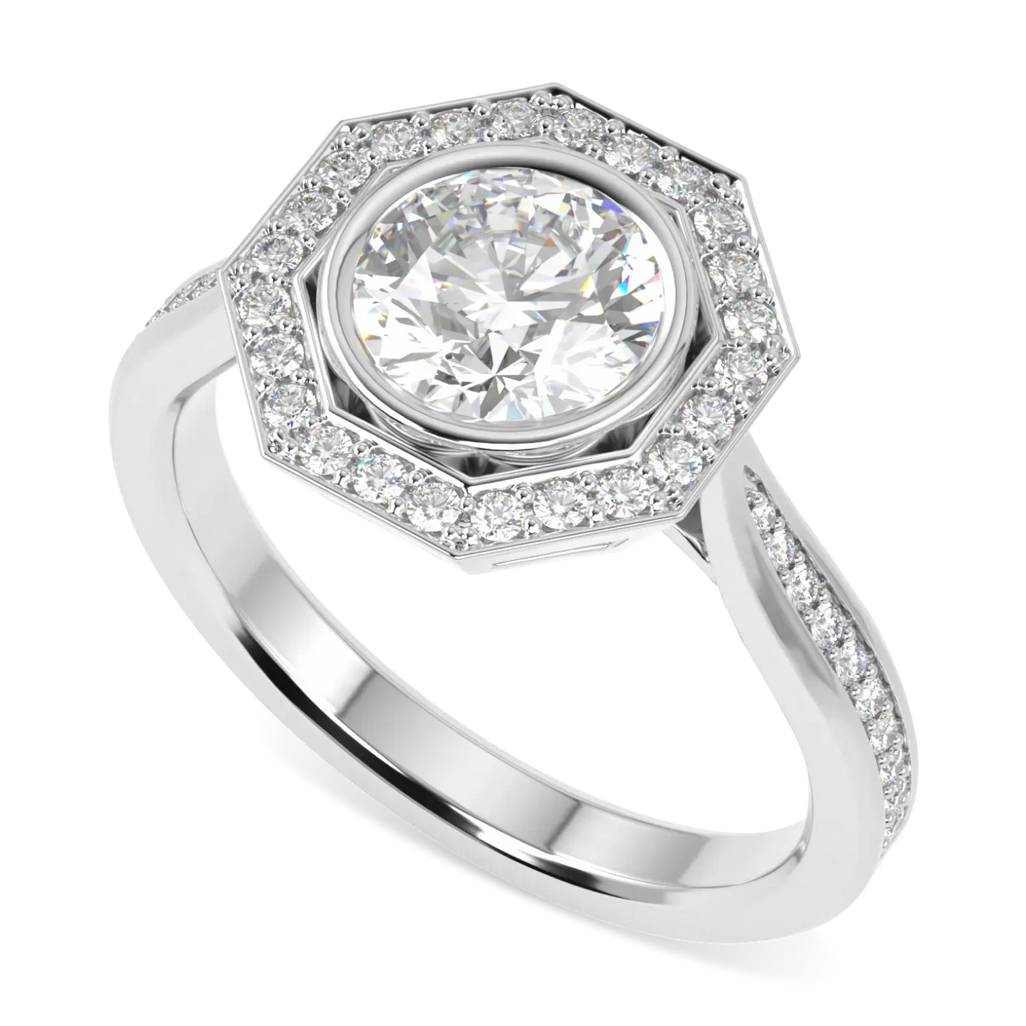Blacklock Brilliance 40 halo ring in Platinum with Diamond