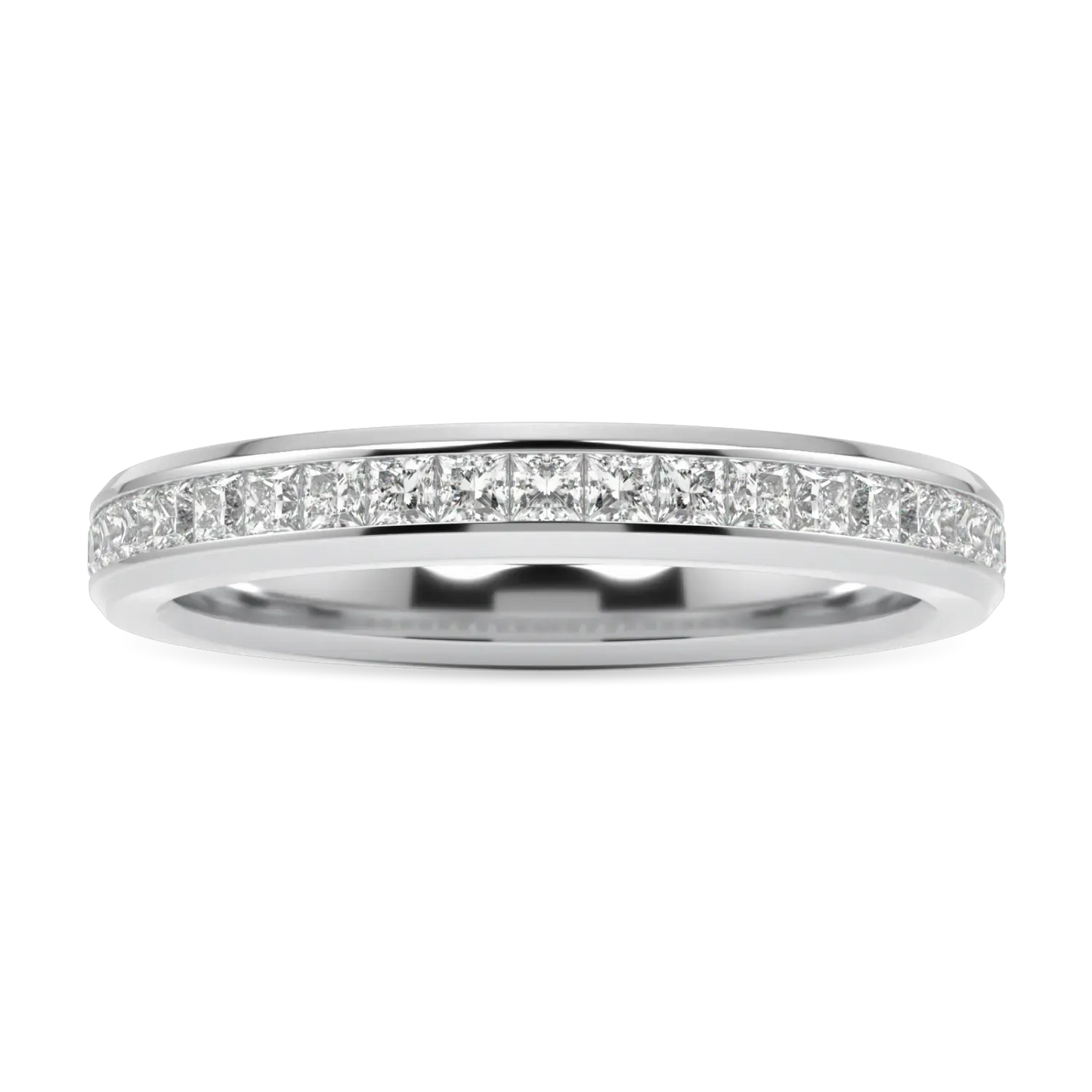 Handcrafted Half Diamond Platinum band by Blacklock, Brilliance 40 collection — side view