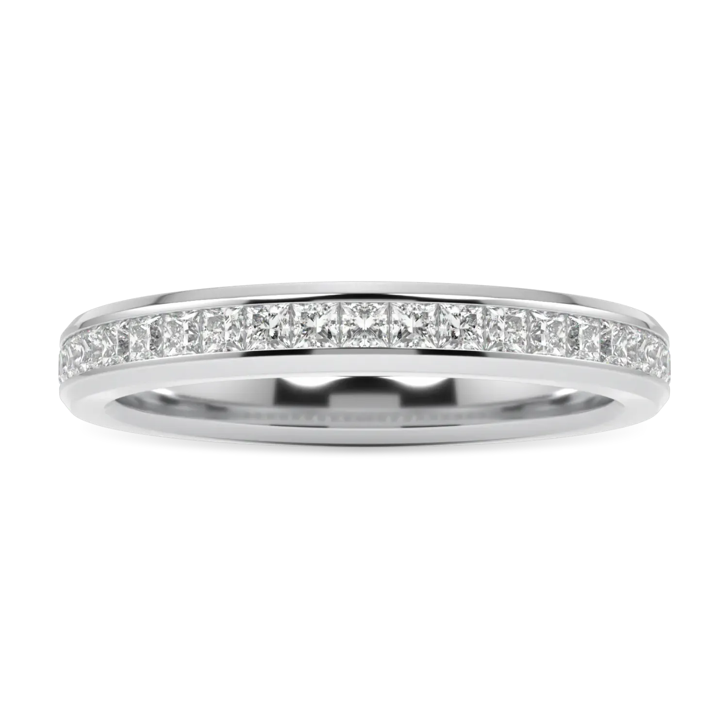 Handcrafted Half Diamond Platinum band by Blacklock, Brilliance 40 collection — side view