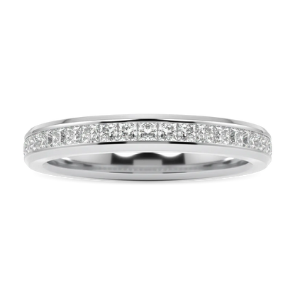 Handcrafted Half Diamond Platinum band by Blacklock, Brilliance 40 collection — side view
