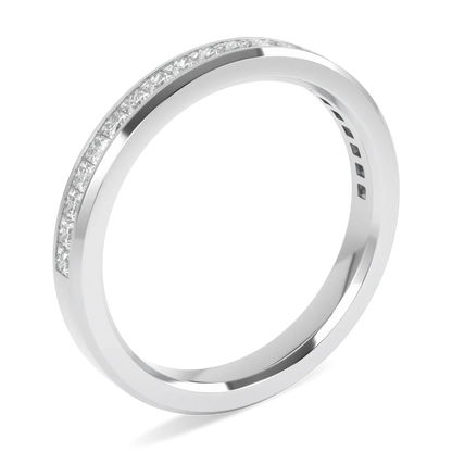 Brilliance 40 Platinum Half Diamond Band by Blacklock Jewellery, Brilliance 40 collection — through finger view