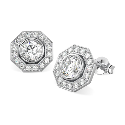 Brilliance 40 collection earrings featuring Diamond set in Platinum, Blacklock Jewellery