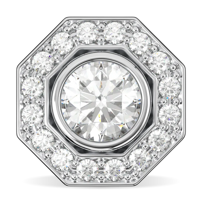 Handcrafted Platinum and Diamond earrings by Blacklock, Brilliance 40 collection — straight on view