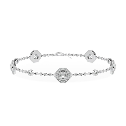 Handcrafted 18ct White Gold diamond halo bracelet by Blacklock, Brilliance 40 collection