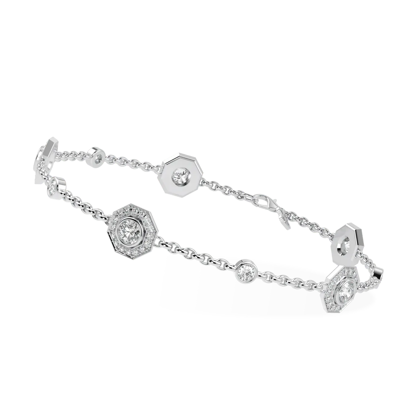 Blacklock Brilliance 40 bracelet in 18ct White Gold with Diamond — worn view