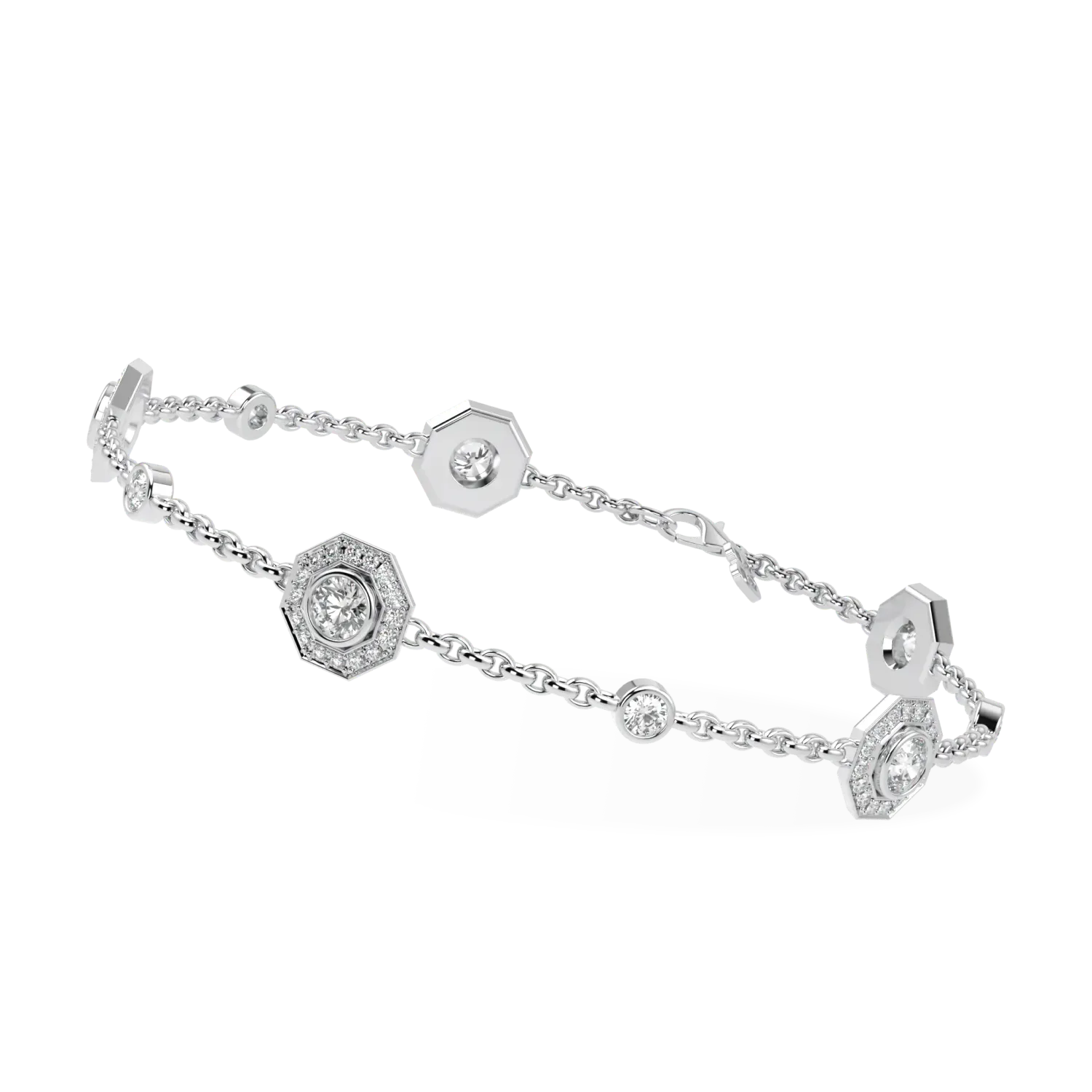 Blacklock Brilliance 40 bracelet in 18ct White Gold with Diamond — worn view