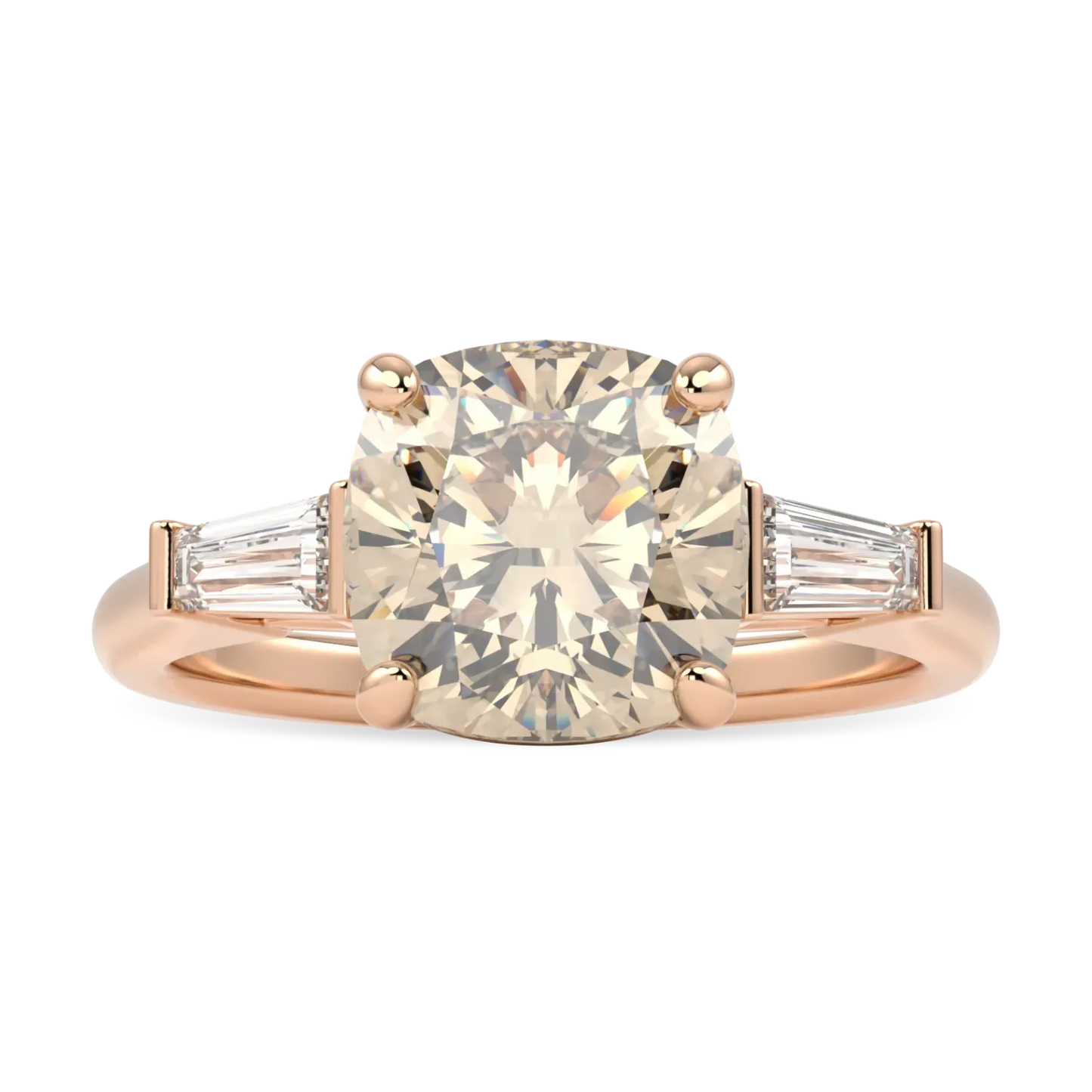 18ct Rose Gold Champagne Diamond ring from Blacklock's High Jewellery collection — top down view