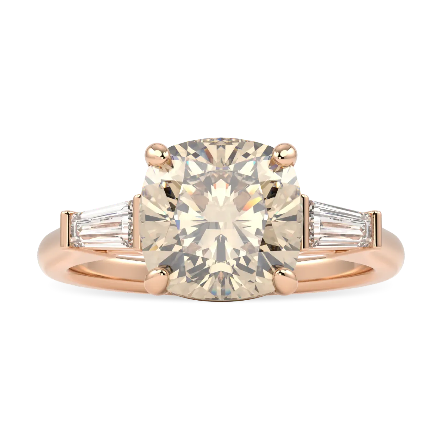 18ct Rose Gold Champagne Diamond ring from Blacklock's High Jewellery collection — top down view