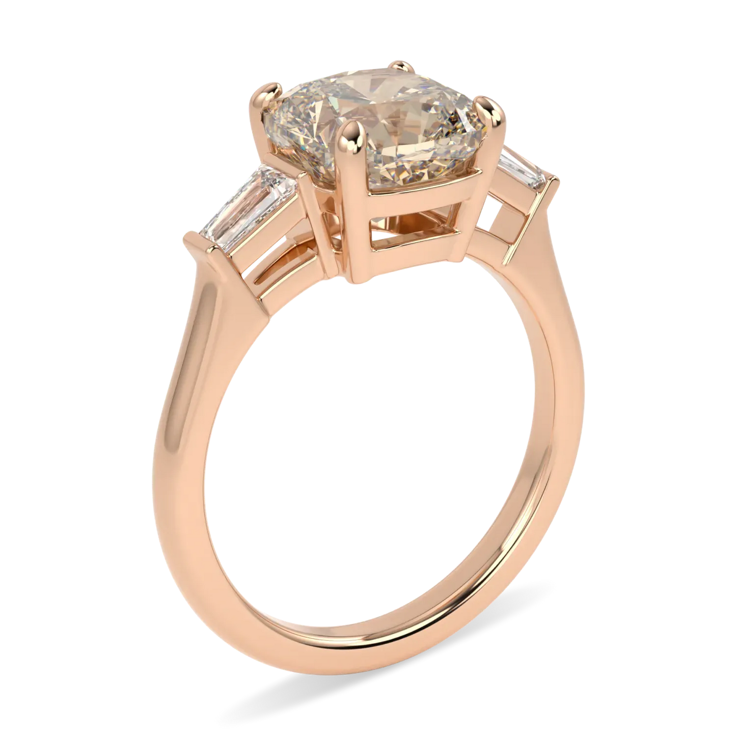 High Jewellery collection Champagne Diamond ring set in 18ct Rose Gold, Blacklock Jewellery — through finger view