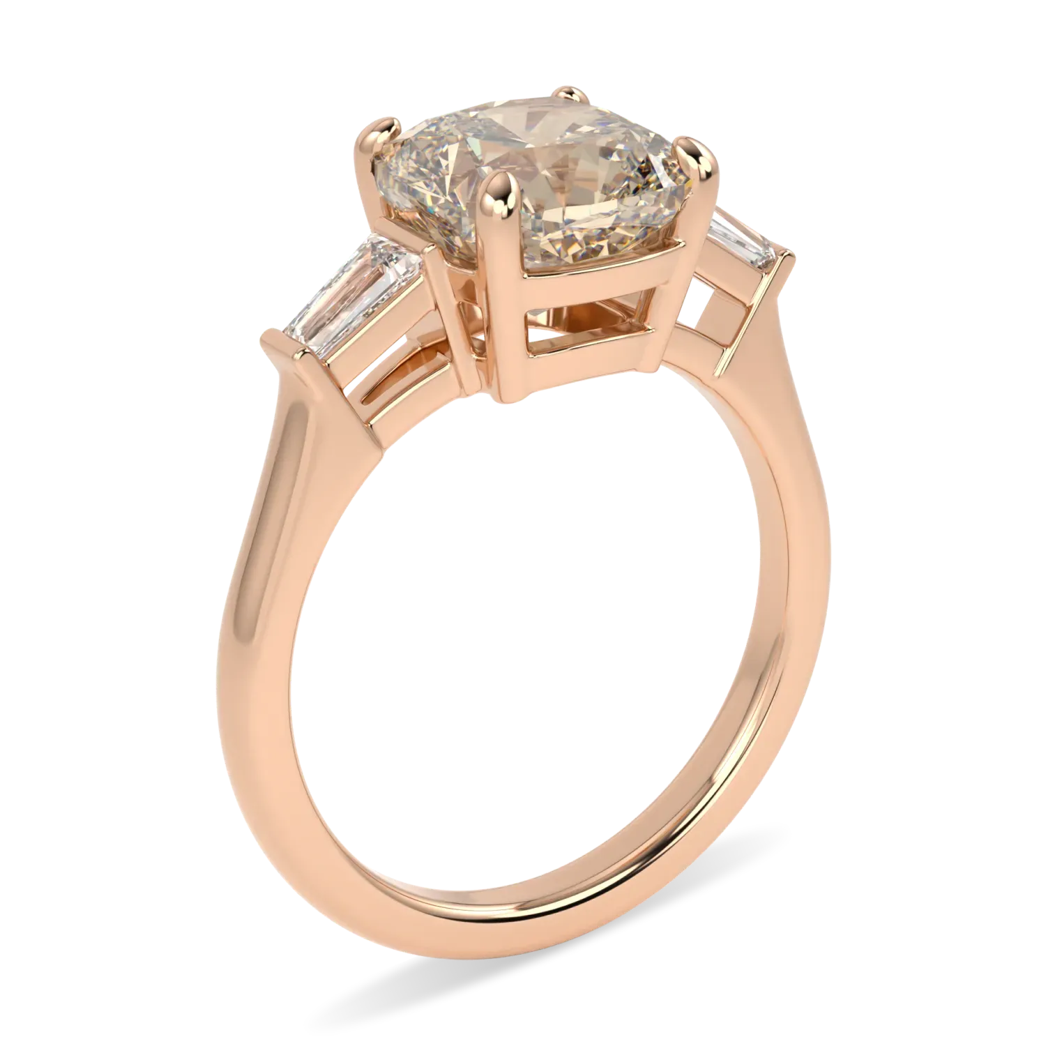 High Jewellery collection Champagne Diamond ring set in 18ct Rose Gold, Blacklock Jewellery — through finger view