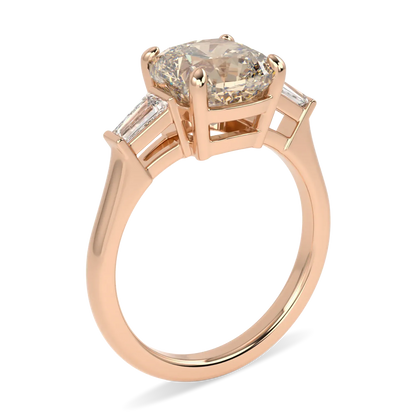 High Jewellery collection Champagne Diamond ring set in 18ct Rose Gold, Blacklock Jewellery — through finger view