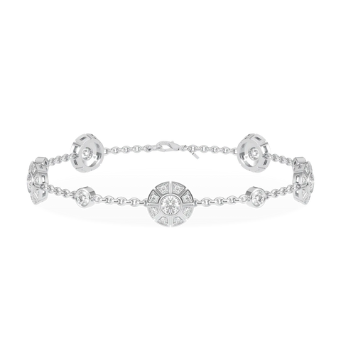 Cipher Small White Gold Diamond Geometric Halo Bracelet