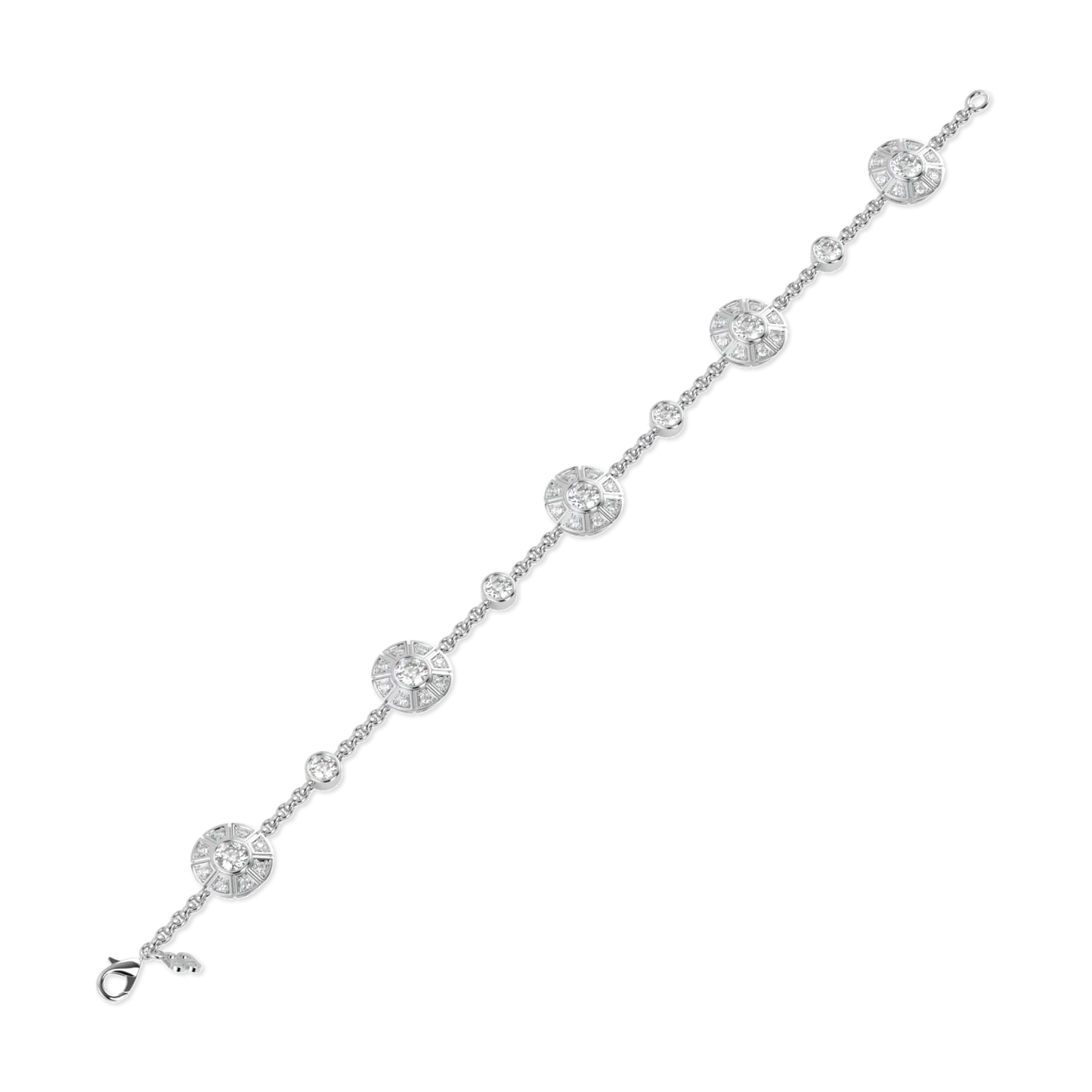 18ct White Gold Diamond bracelet from Blacklock's Cipher collection — side view