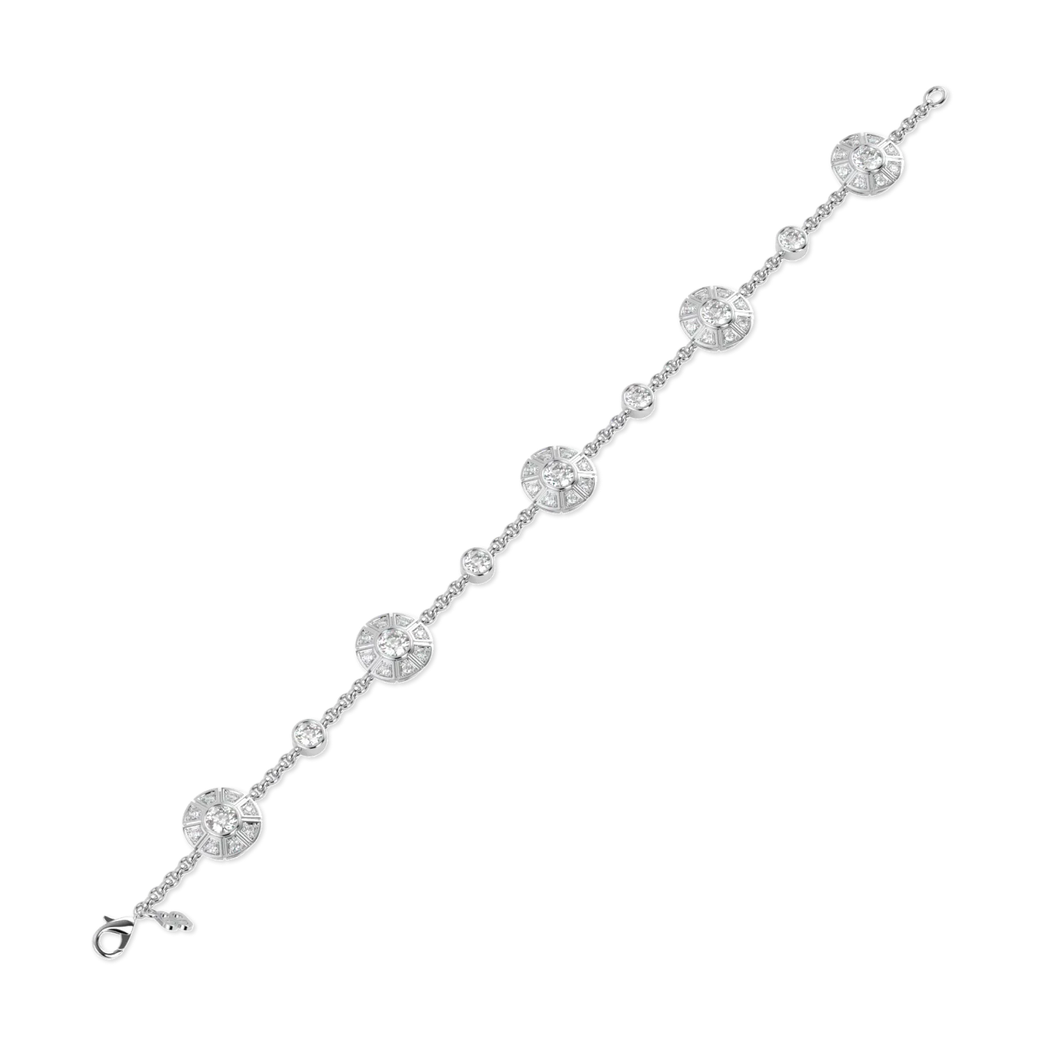 18ct White Gold Diamond bracelet from Blacklock's Cipher collection — side view
