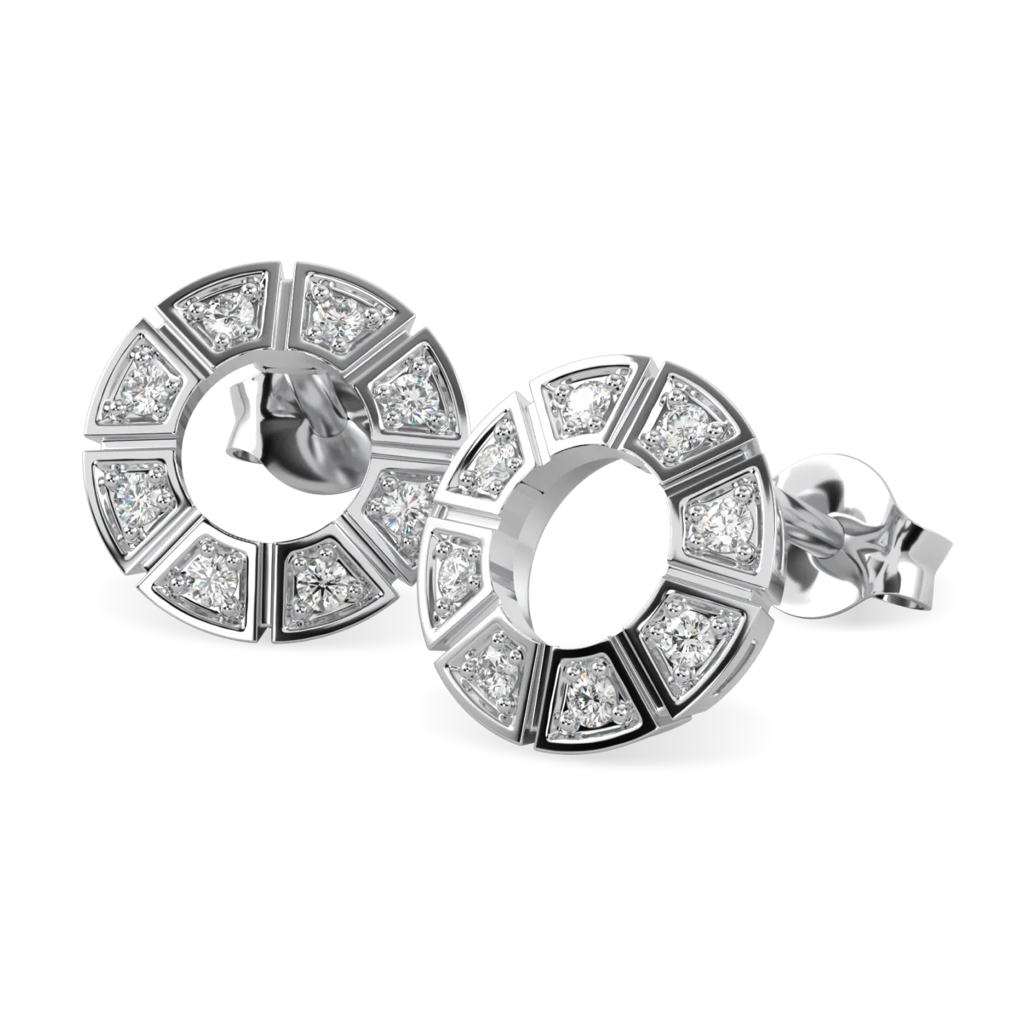 Cipher collection diamond halo earrings set in 18ct White Gold, Blacklock Jewellery