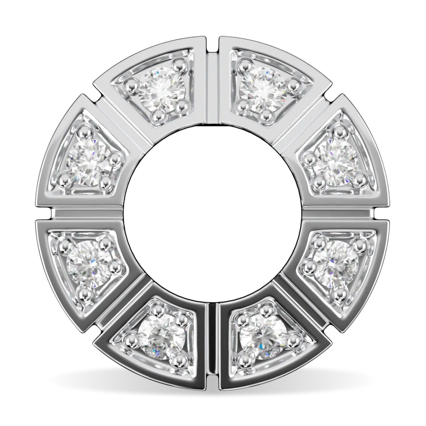 Handcrafted 18ct White Gold diamond halo earrings by Blacklock, Cipher collection — side view