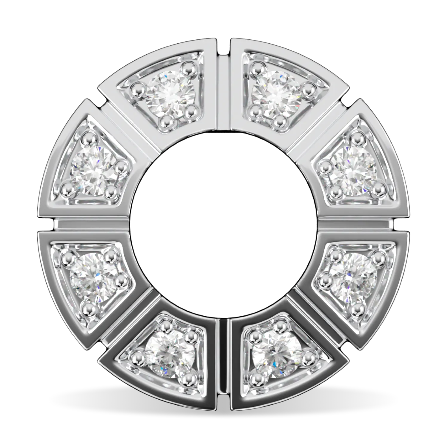 Handcrafted 18ct White Gold diamond halo earrings by Blacklock, Cipher collection — side view