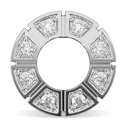 Handcrafted 18ct White Gold diamond halo earrings by Blacklock, Cipher collection — side view