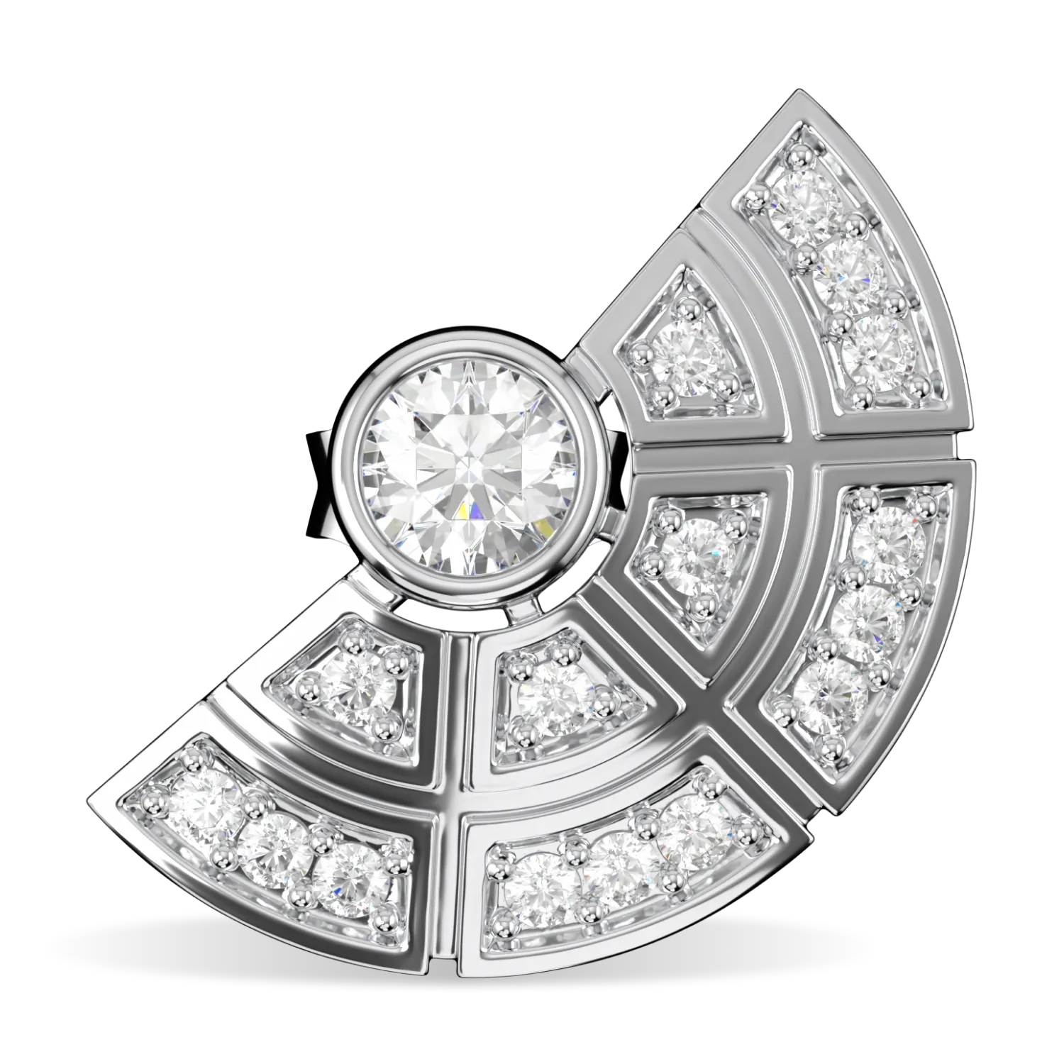 Blacklock Cipher diamond half halo earrings in 18ct White Gold — front on view