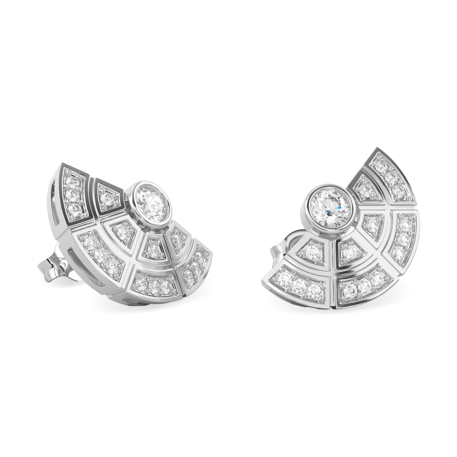 18ct White Gold Diamond earrings from Blacklock's Cipher collection — detail view