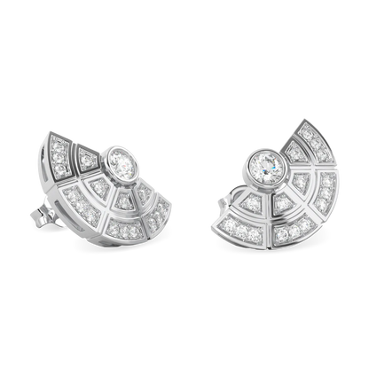 18ct White Gold Diamond earrings from Blacklock's Cipher collection — detail view