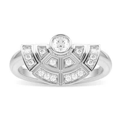 Handcrafted 18ct White Gold half halo diamond ring by Blacklock, Cipher collection — side view