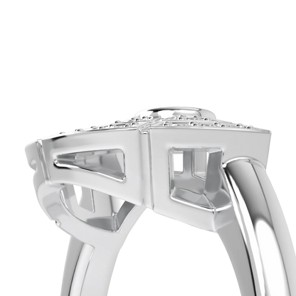 Blacklock Cipher half halo diamond ring in 18ct White Gold — side view