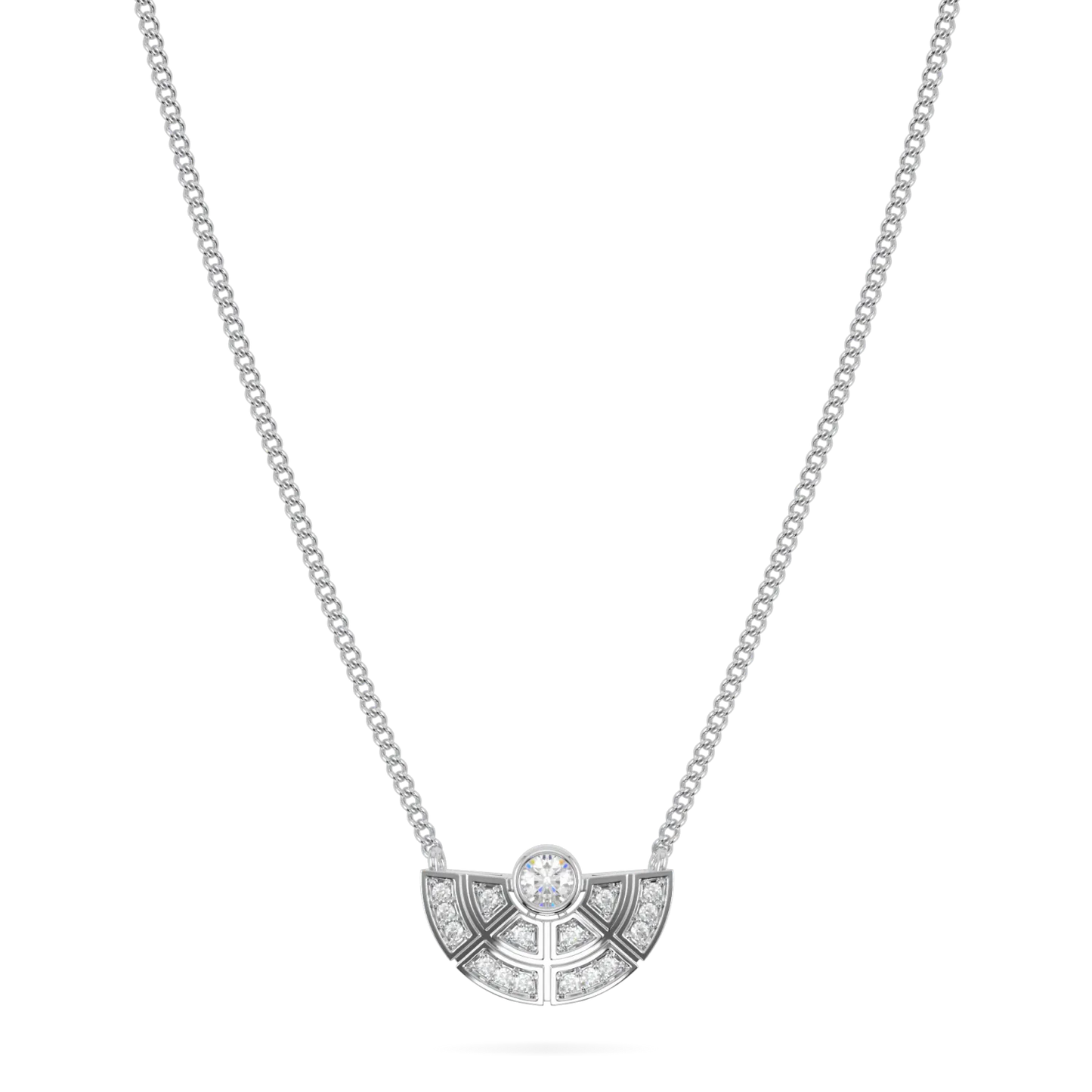 Cipher collection pendant featuring Diamond set in 18ct White Gold, Blacklock Jewellery — front on view