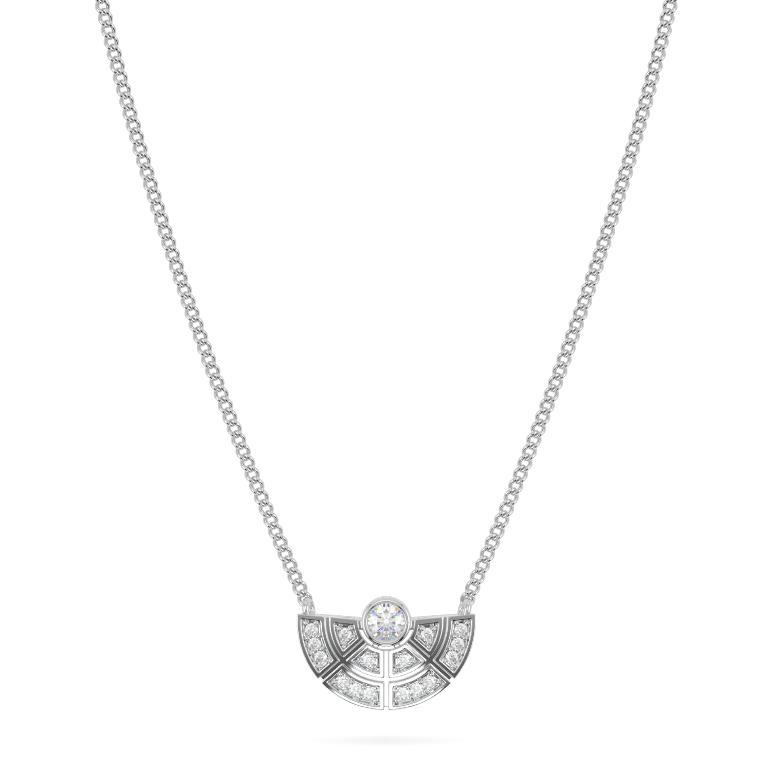 Cipher collection pendant featuring Diamond set in 18ct White Gold, Blacklock Jewellery — front on view