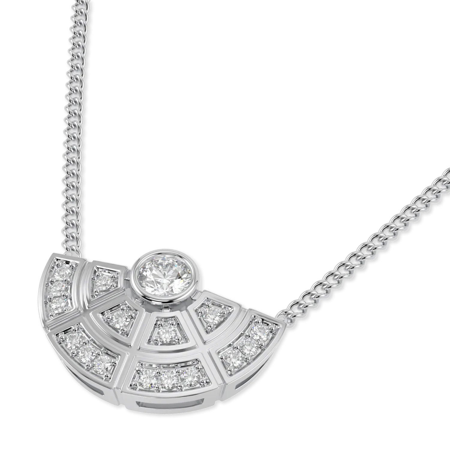 Handcrafted 18ct White Gold pendant with Diamond by Blacklock, Cipher collection — detail view