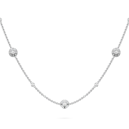 18ct White Gold Diamond Geometric Halo Chain by Blacklock Jewellery, Cipher collection