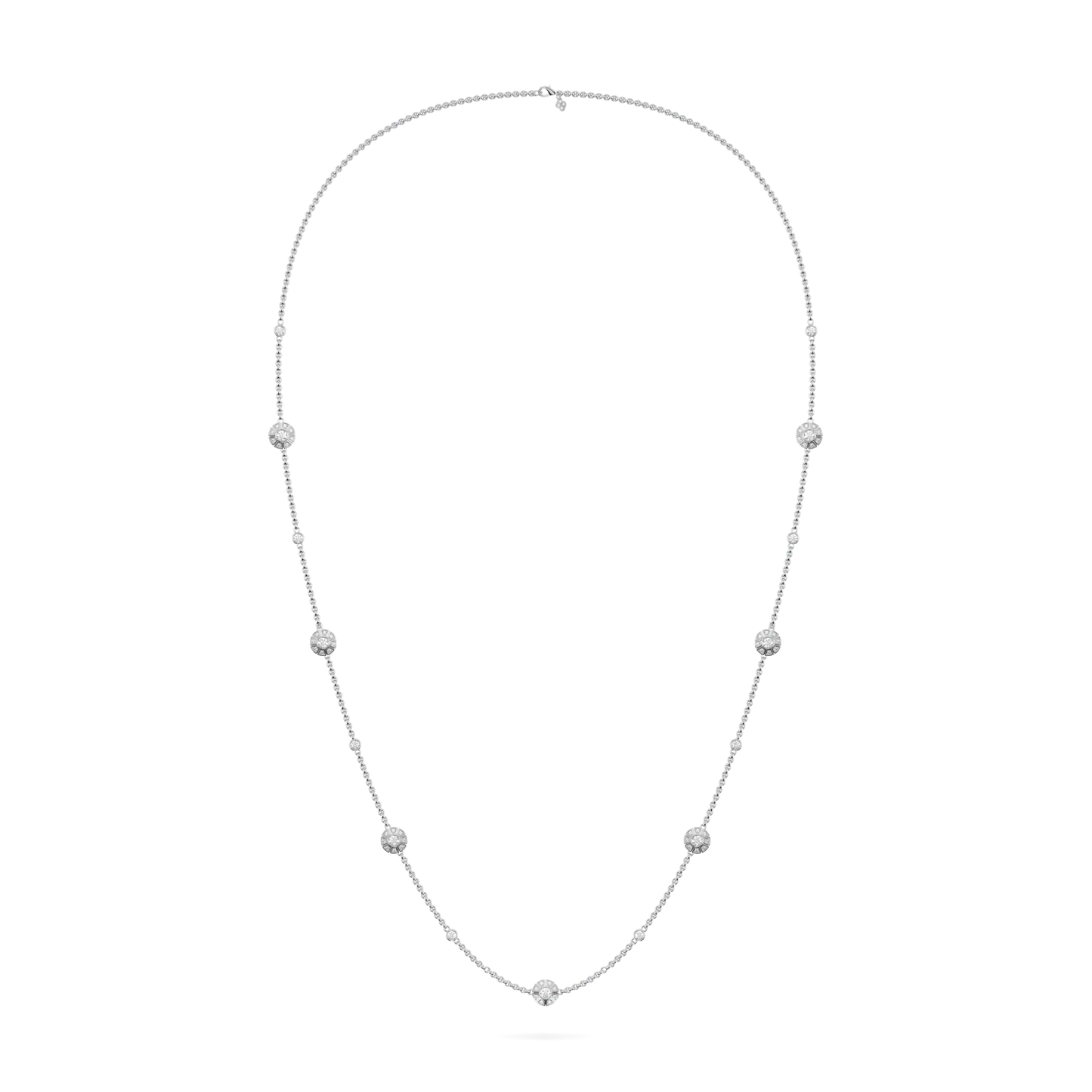 Blacklock Cipher collection chain in 18ct White Gold with Diamond — side view