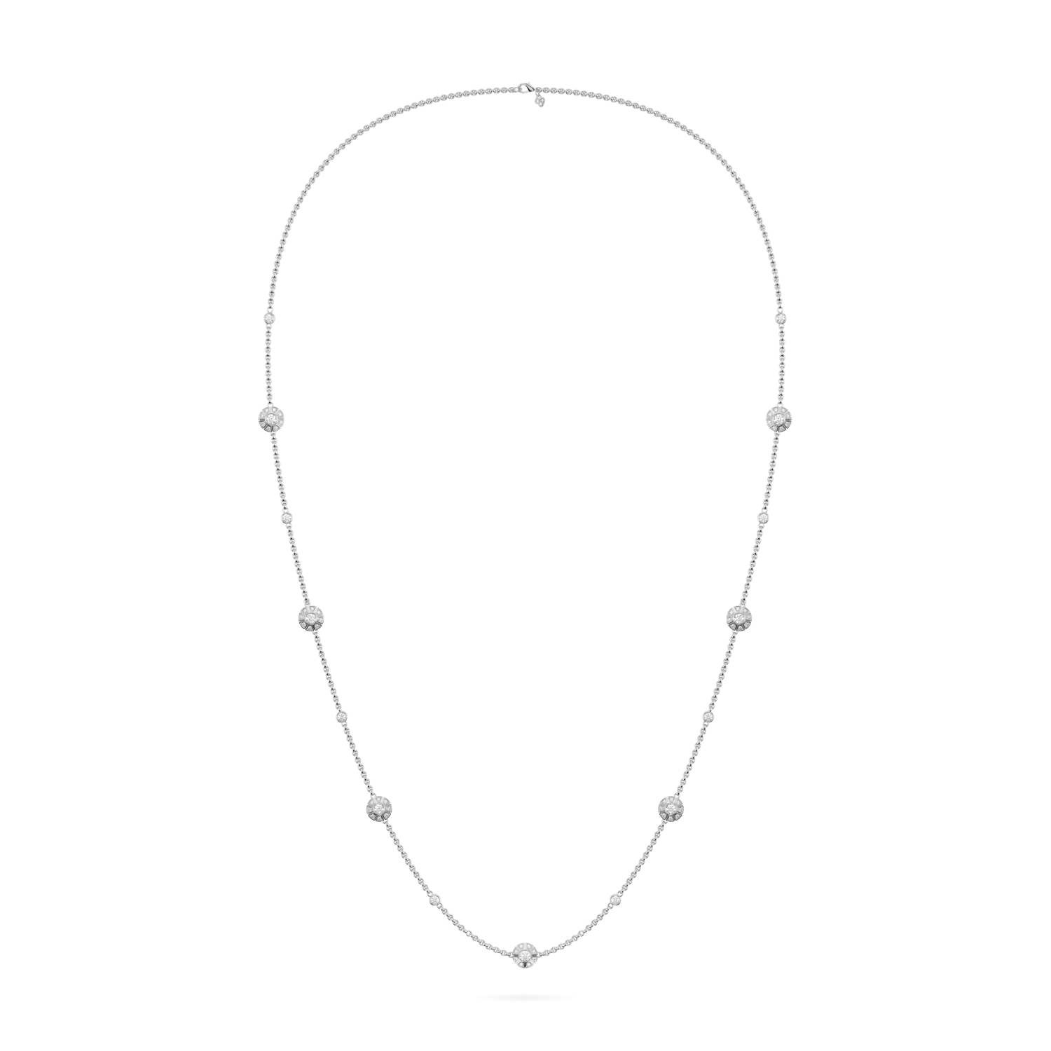 Blacklock Cipher collection chain in 18ct White Gold with Diamond — side view