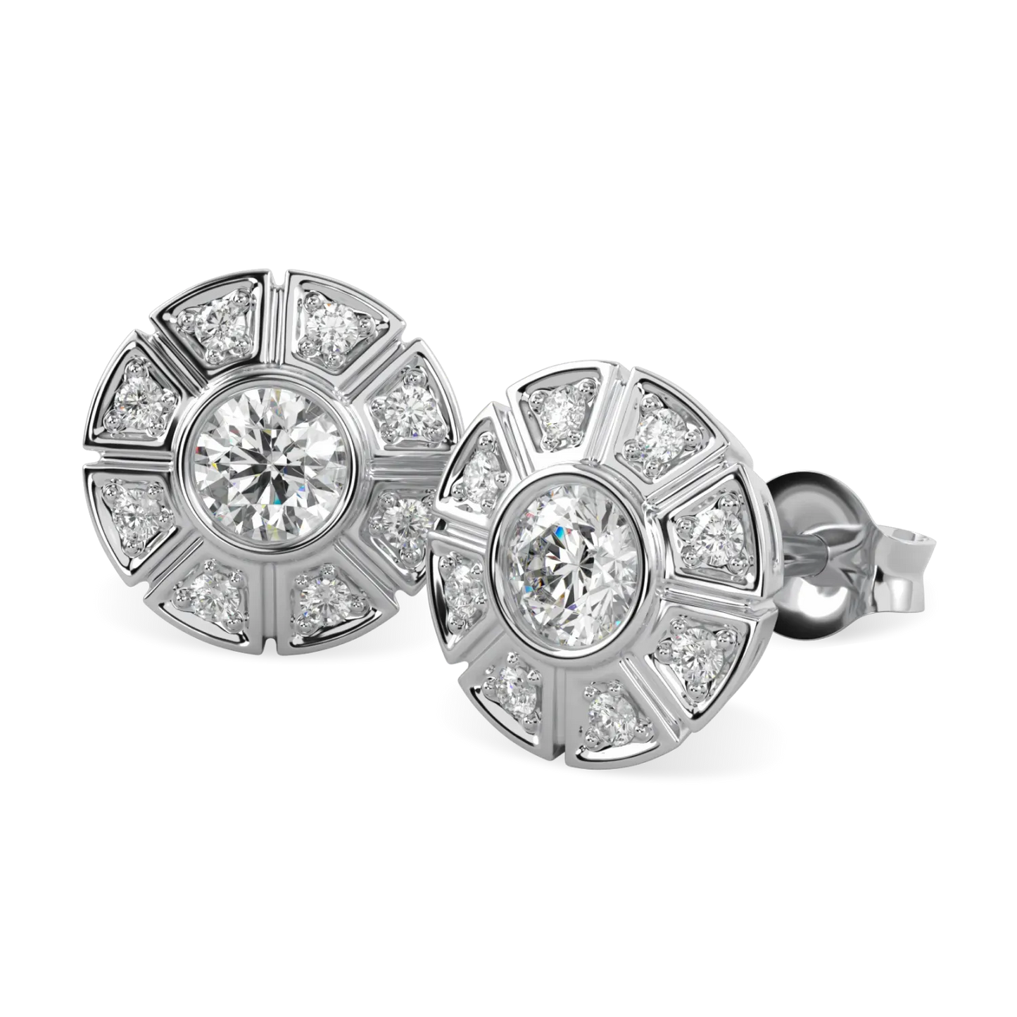Handcrafted 18ct White Gold earrings with Diamond by Blacklock, Cipher collection