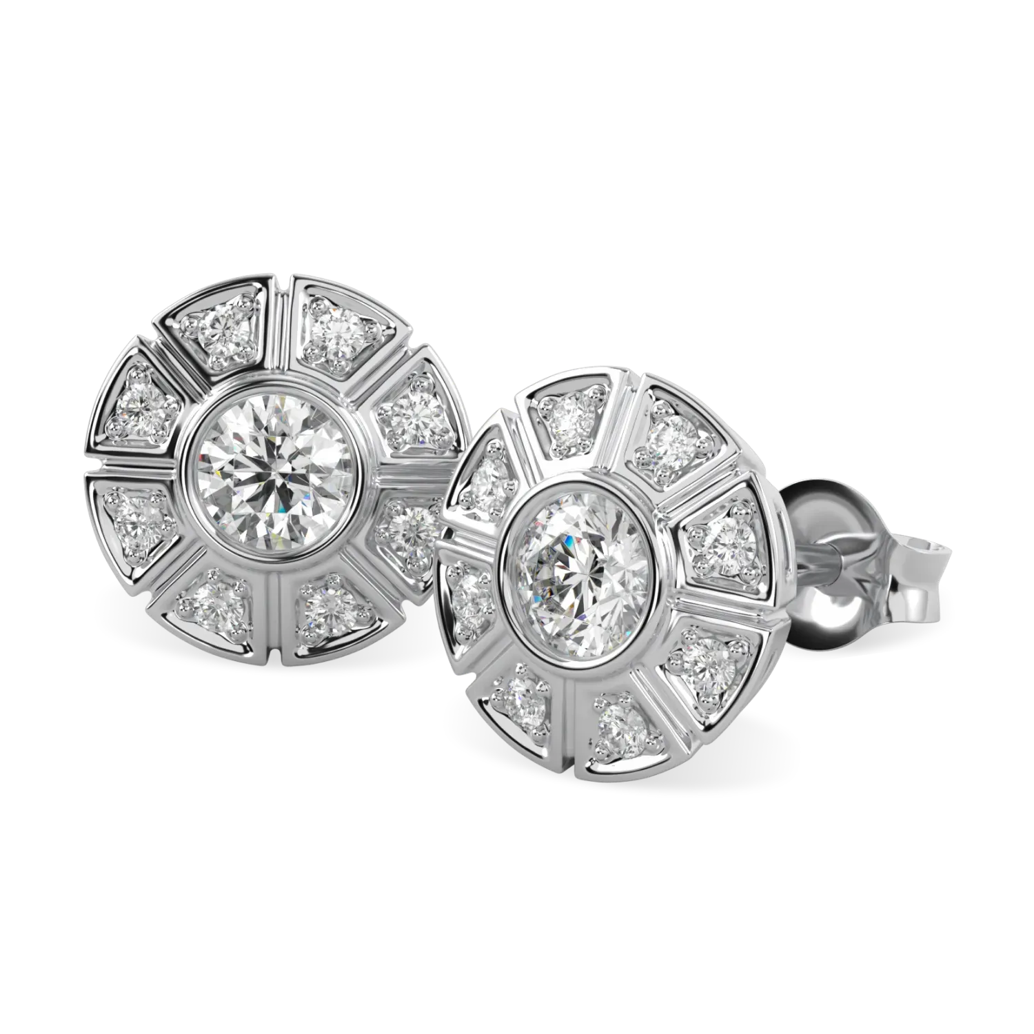 Handcrafted 18ct White Gold earrings with Diamond by Blacklock, Cipher collection