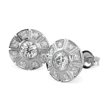 Handcrafted 18ct White Gold earrings with Diamond by Blacklock, Cipher collection