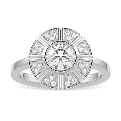 Blacklock Cipher ring in 18ct White Gold with Diamond — top view