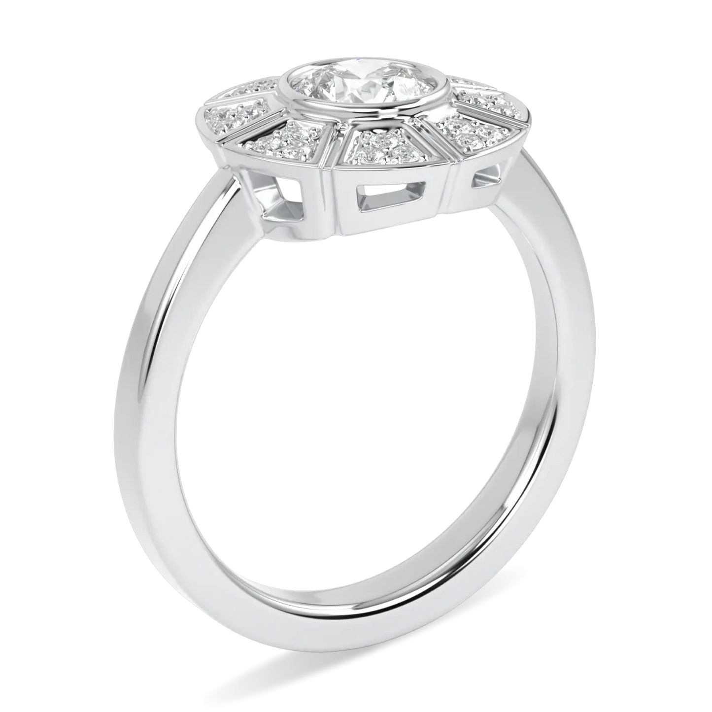 18ct White Gold Diamond ring from Blacklock's Cipher collection — detail view