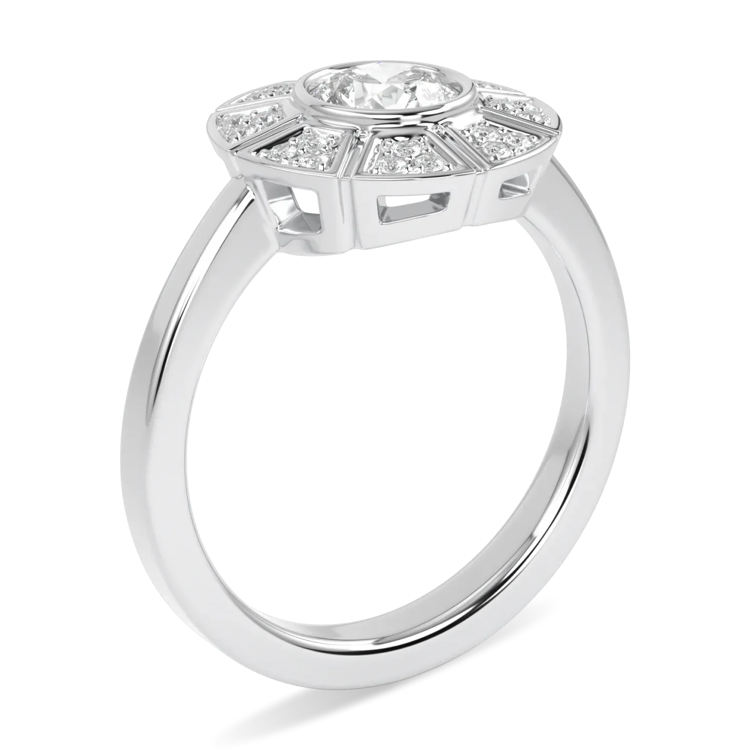 18ct White Gold Diamond ring from Blacklock's Cipher collection — detail view