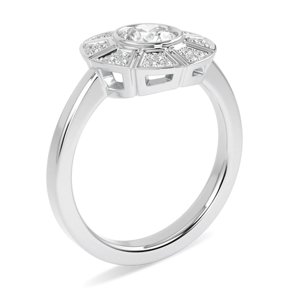 18ct White Gold Diamond ring from Blacklock's Cipher collection — detail view