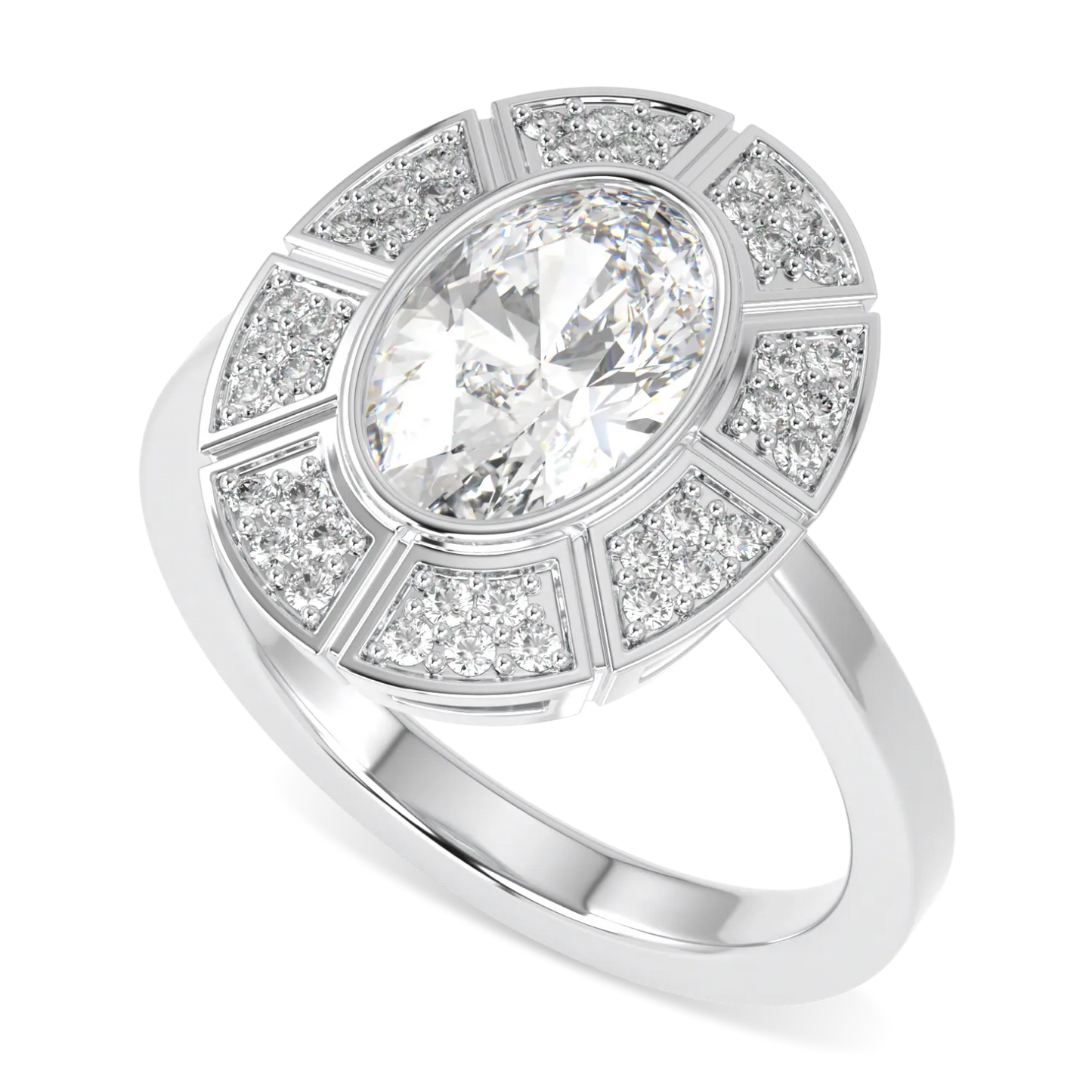 18ct White Gold Halo Diamond ring from Blacklock's Cipher range