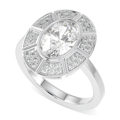 18ct White Gold Halo Diamond ring from Blacklock's Cipher range