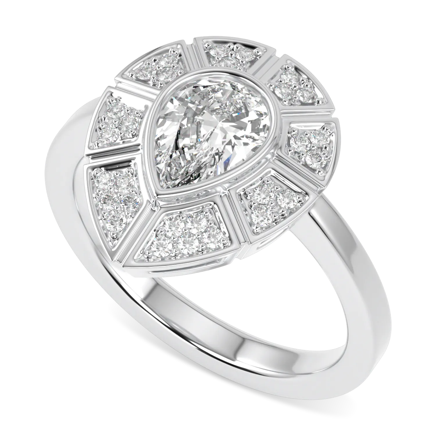 Blacklock Cipher oval halo diamond ring in 18ct White Gold