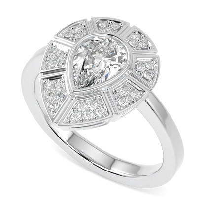 Blacklock Cipher oval halo diamond ring in 18ct White Gold