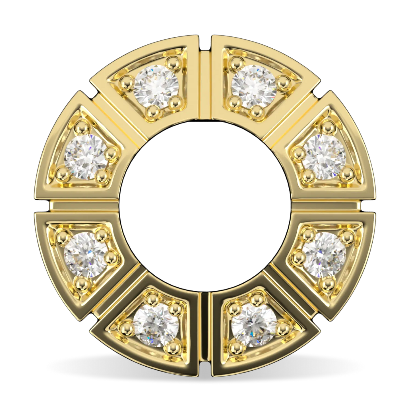 Blacklock Cipher collection diamond halo earrings in Yellow Gold — straight on view