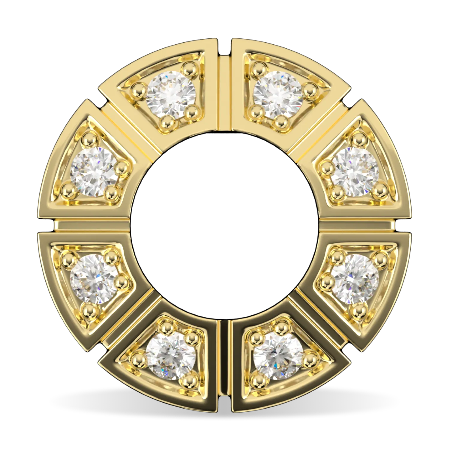 Blacklock Cipher collection diamond halo earrings in Yellow Gold — straight on view
