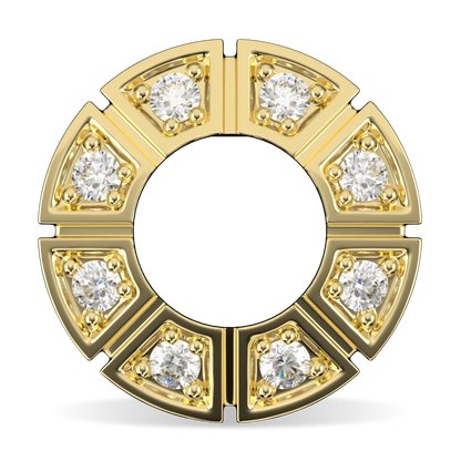 Blacklock Cipher collection diamond halo earrings in Yellow Gold — straight on view