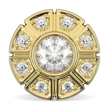 Cipher collection earrings featuring Diamond set in 18ct Yellow Gold, Blacklock Jewellery — front on view