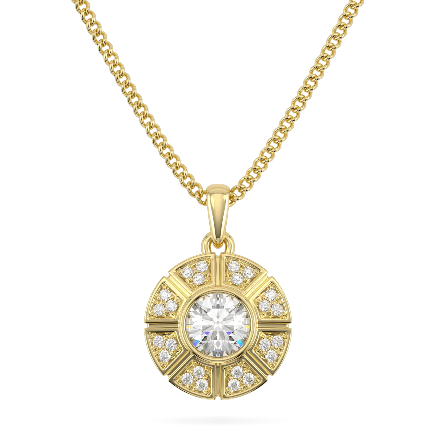 Cipher collection pendant featuring Diamond set in 18ct Yellow Gold, Blacklock Jewellery